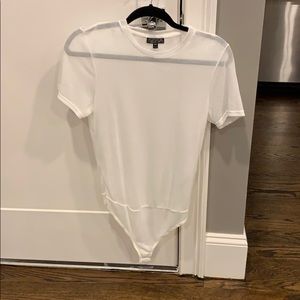 Never worn white sheer bodysuit